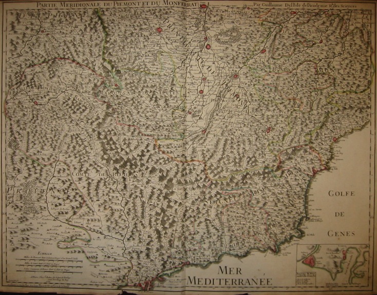 De l'Isle Guillaume (1675-1726) Partie meridionale du Piemont et du Monferrat 1720 ca. Parigi 